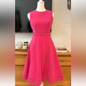 Hot pink A-line Elegant Pink Sleeveless Dress with lace